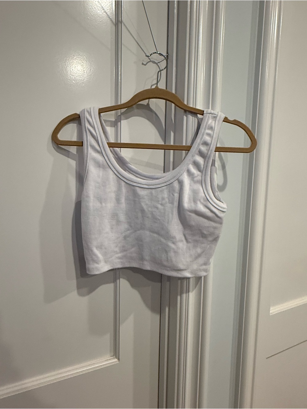 Signature8 White Ribbed Cropped Tank